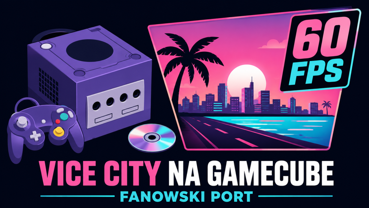 GTA: Vice City uruchomione natywnie na GameCube. Fanowski port działa w 60 FPS