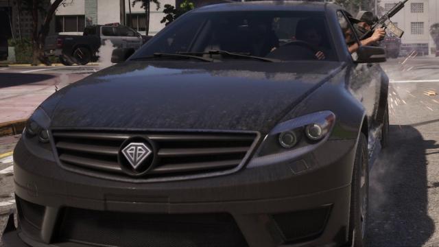 Benefactor Schafter V12 w Grand Theft Auto VI — kadr z paczki redakcyjnej V072